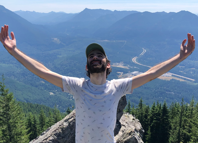 I was visitng a friend in seattle, and they took this photo on top of Mount Si.